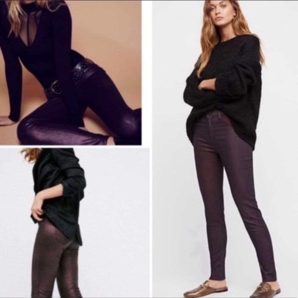 NWT‎ Free people high rise glitter skinny jeans